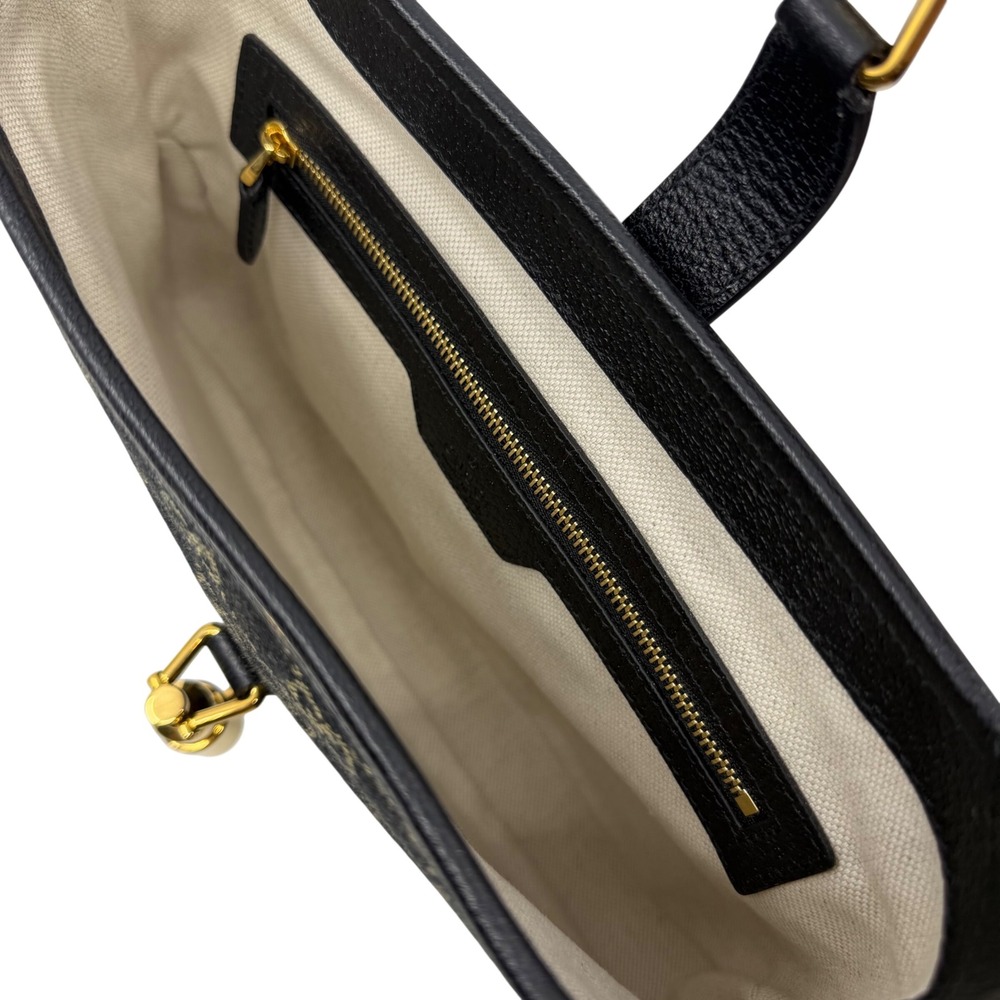 Gucci Jackie 1961 Small Black Denim GG Bag w/ Leather + Web Straps - Picture 7 of 7